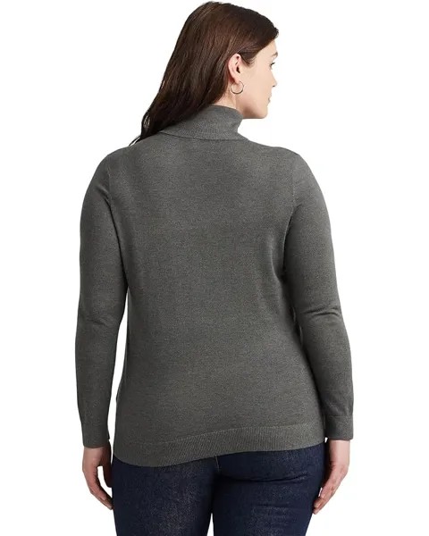 Свитер LAUREN Ralph Lauren Plus-Size Silk-Blend Turtleneck, цвет Modern Grey Heather