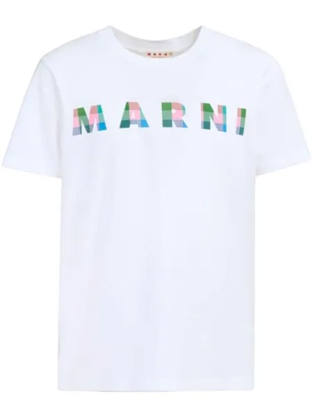 Marni футболка с логотипом, белый
