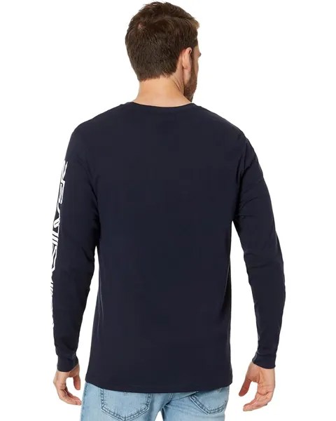 Футболка с длинным рукавом Quiksilver Omni Logo Long Sleeve Tee, цвет Navy Blazer