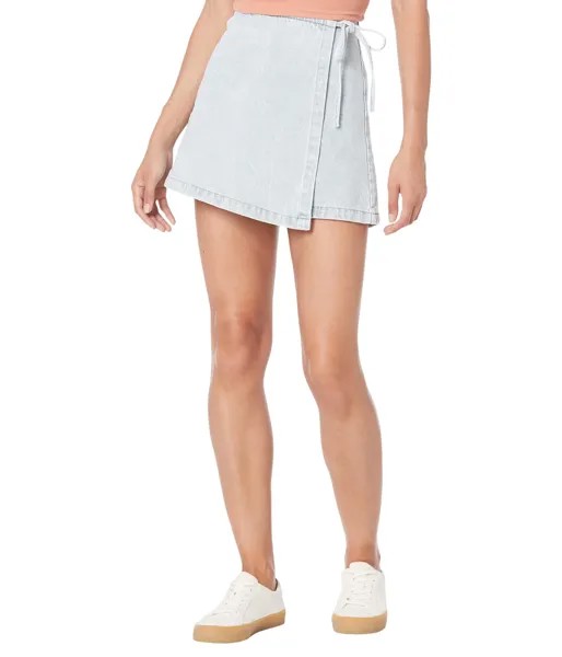 Юбка Blank NYC, Light Wash Denim Skort with Tie Front Detail in Blue