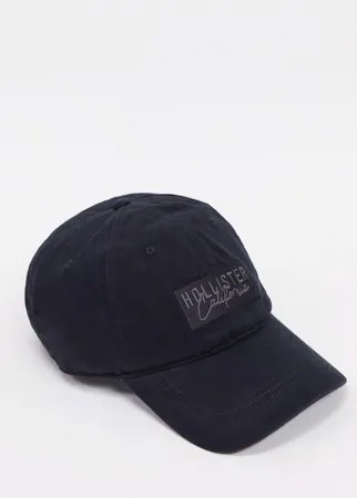 Черная бейсбольная кепка с однотонным логотипом Hollister-Черный