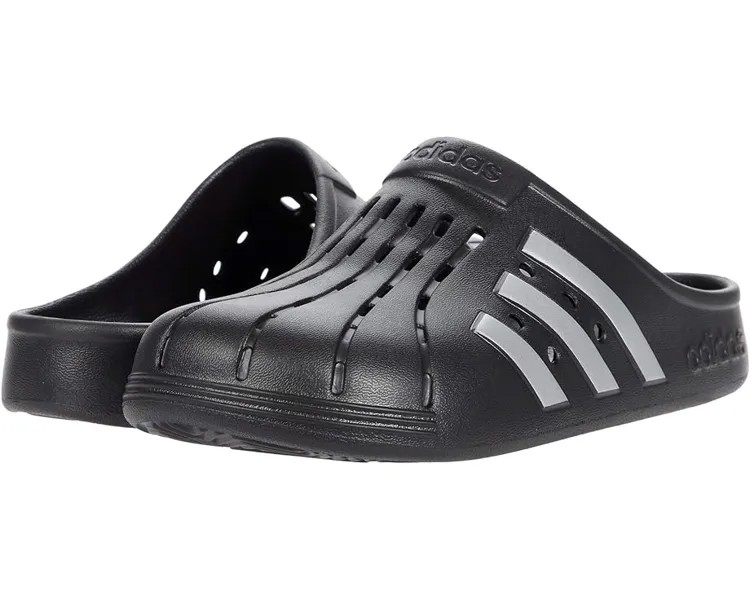 Сабо Adidas Adilette Clog, цвет Core Black/Silver Metallic/Core Black