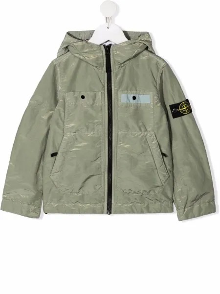 Stone Island Junior куртка с капюшоном и нашивкой-логотипом