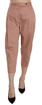 Брюки NINE IN THE MORING Хлопковые бежевые зауженные укороченные брюки с высокой талией s. W27 $450