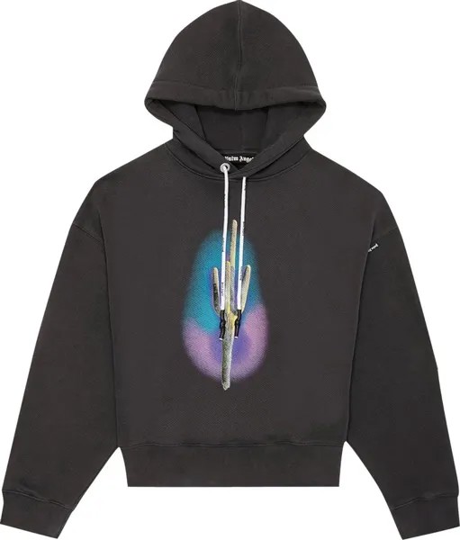 Худи Palm Angels Cactus Hoodie 'Black/Green', черный