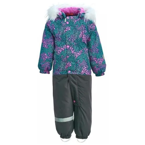 Комбинезон KISU W17-20601 (06033 / 10012) размер 98, 10012 бледно-розовый/светло-зеленый/серый