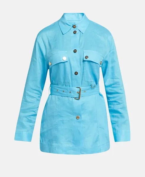 Льняная блузка Escada Sport, лазурный синий