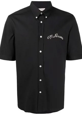 Alexander McQueen рубашка с вышитым логотипом