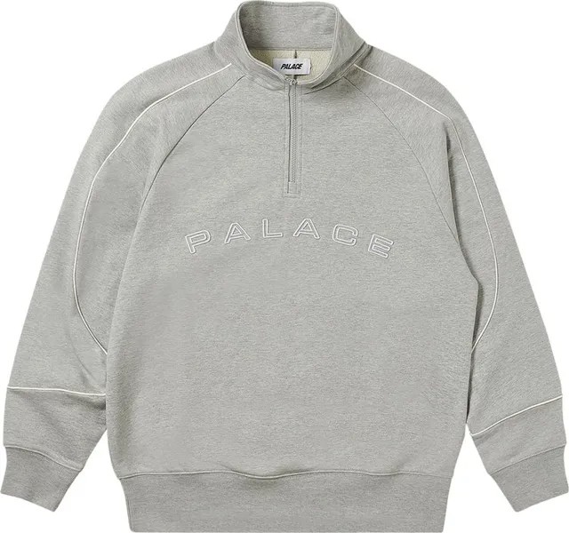 Толстовка Palace Sport Piped 1/4 Zip 'Grey Marl', серый