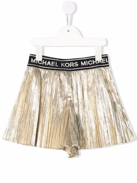 Michael Kors Kids плиссированная юбка-шорты с эффектом металлик