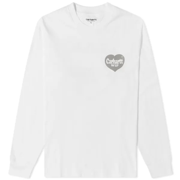 Футболка Carhartt Wip Long Sleeve Spree, белый и серый