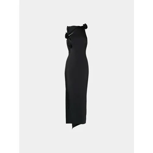 Платье Coperni Asymmetric Flower, размер S, черный