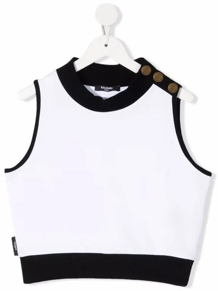 Balmain Kids укороченный топ тонкой вязки