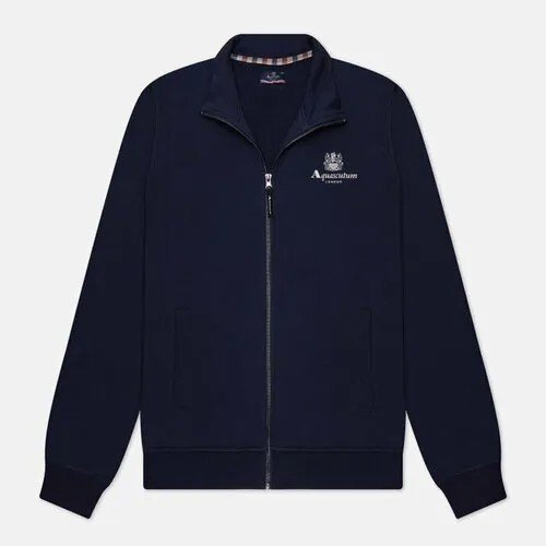 Толстовка Aquascutum active small logo full zip mock neck fleece, силуэт прямой, размер s, синий