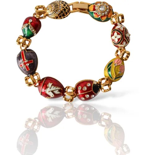 Браслет-цепочка СВ, эмаль, кристаллы Swarovski, 1 шт., размер 19 см, размер one size, диаметр 9.5 см, желтый, красный