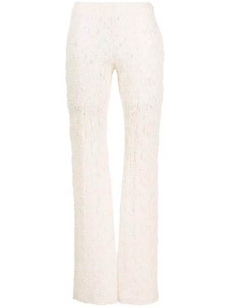 Chloé кружевные брюки bootcut с эластичным поясом, нейтральный цвет