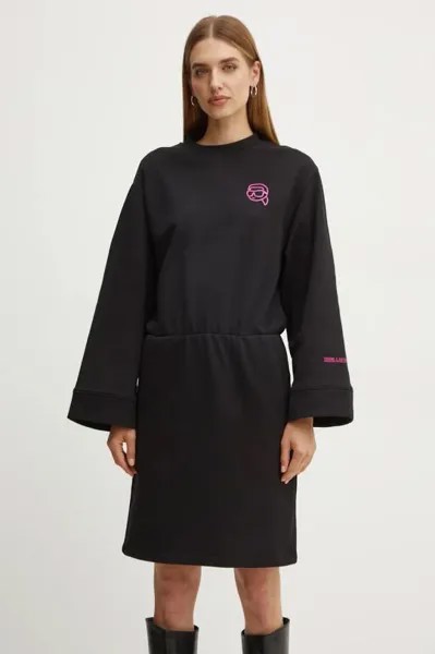Хлопковое платье Karl Lagerfeld, черный