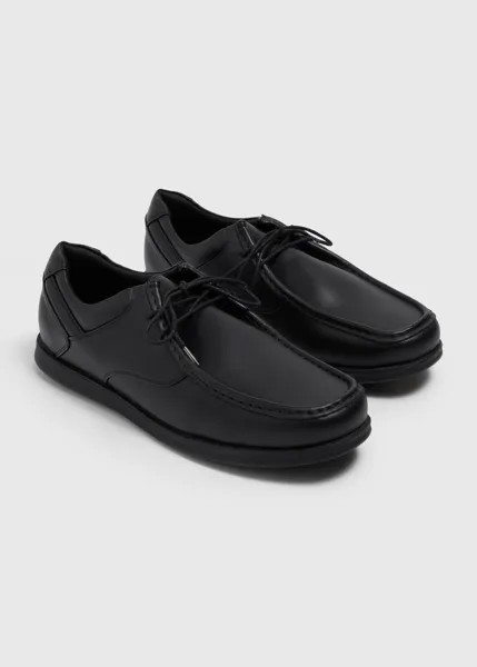 Черные туфли дерби на шнуровке с фартуком