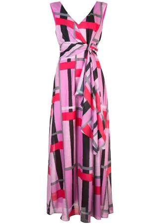 Josie Natori платье макси в полоску