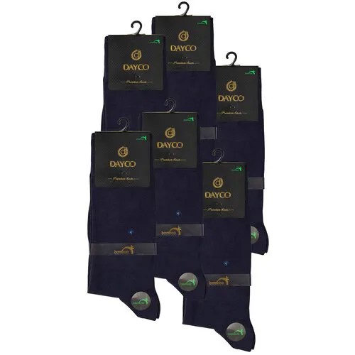 Носки Dayco мужские, комплект носков - 6 пар, бамбук, маленький узор сбоку, тёплые под костюм, р. 41-45