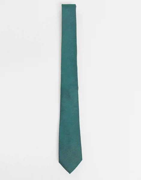 Узкий атласный галстук темно-зеленого цвета ASOS DESIGN-Зеленый цвет