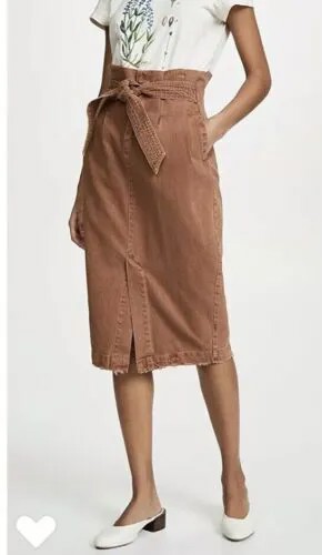 Джинсовая юбка-карандаш Free People Savannah Paper Bag с поясом 26 128 долларов США
