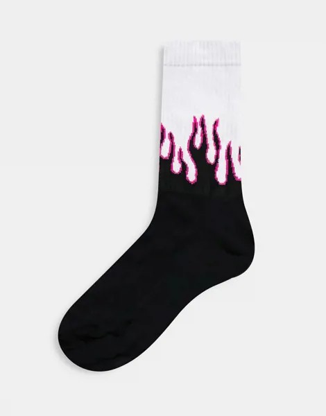 Спортивные носки с фиолетовым пламенем ASOS DESIGN-Мульти
