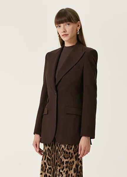 Коричневая куртка с воротником-ласточкой Dolce&Gabbana