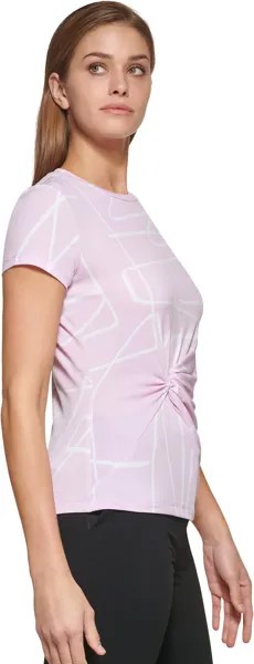 Топ DKNY Short Sleeve Side Knot Top, цвет Pink Lavender/Parchment