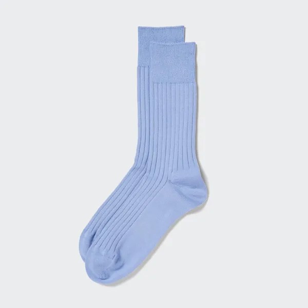 Хлопковые носки в рубчик Supima UNIQLO, синий