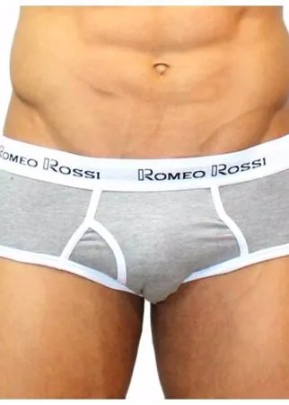 Romeo Rossi Трусы брифы низкой посадки, гульфик с карманом, размер XL, grey