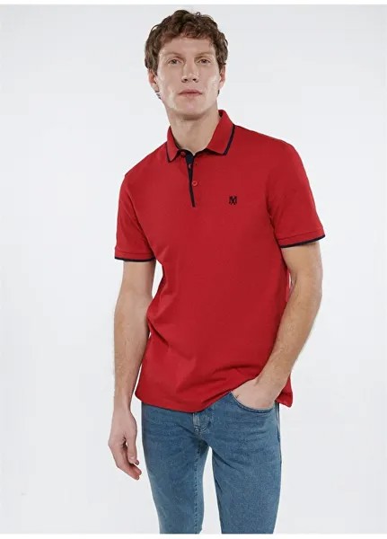 Обтягивающая однотонная красная мужская футболка-поло Mavi