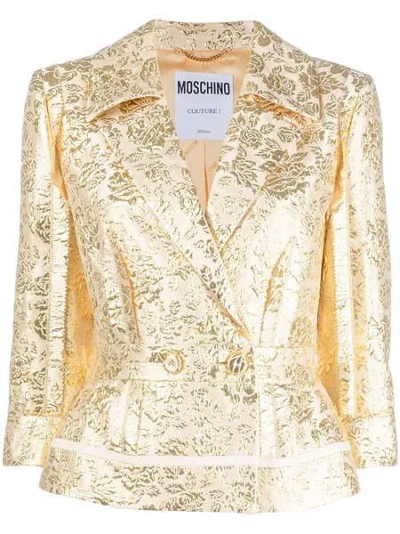 Moschino жаккардовый пиджак с цветочным узором