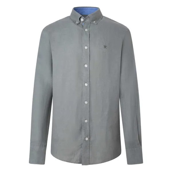 Рубашка с длинным рукавом Hackett Linen Herringbone, зеленый