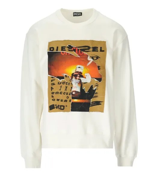 Diesel S-macs-poff Off-white Толстовка Мужчина