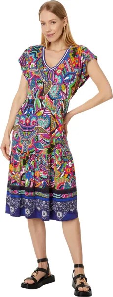 Платье Johnny Was Demarne Tiered Tea Length Dress, разноцветный