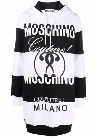 Moschino платье-худи с принтом Double Question
