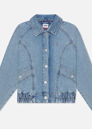 Женская джинсовая куртка Tommy Jeans Back Logo Cropped Denim Cargo, цвет голубой, размер S