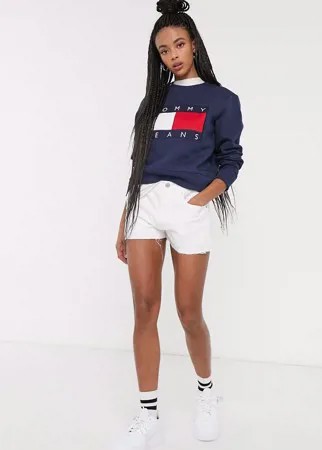 Белые джинсовые шорты Tommy Jeans-Белый