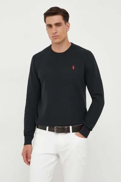 Хлопковый свитер Polo Ralph Lauren, черный