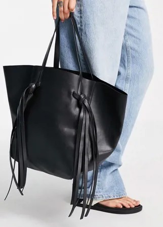 Черная сумка-тоут с геометрическим принтом French Connection-Черный цвет