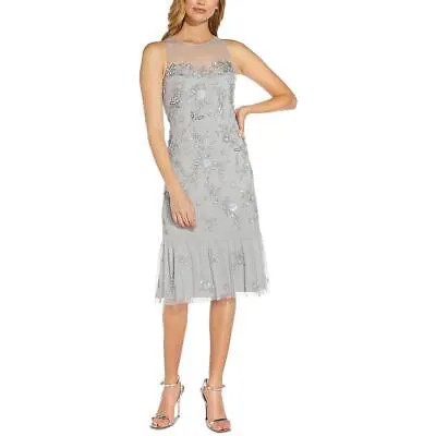 Женское серое коктейльное и вечернее платье Adrianna Papell 2 BHFO 9606