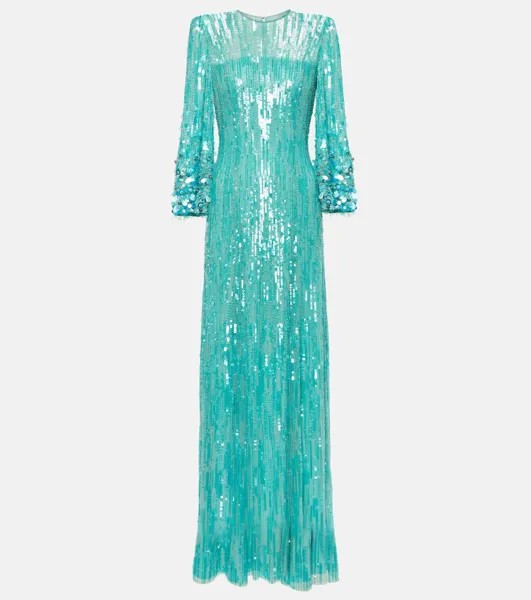 Декорированное платье Nymph Jenny Packham, синий