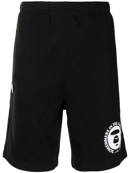AAPE BY *A BATHING APE® спортивные шорты с нашивкой-логотипом