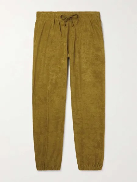 Зауженные махровые брюки из смесового хлопка Play VILEBREQUIN, зеленый