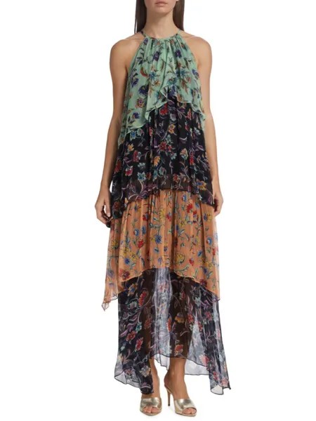 Плиссированное платье макси Chrisley с цветочным принтом Ramy Brook, цвет Jardin Multi