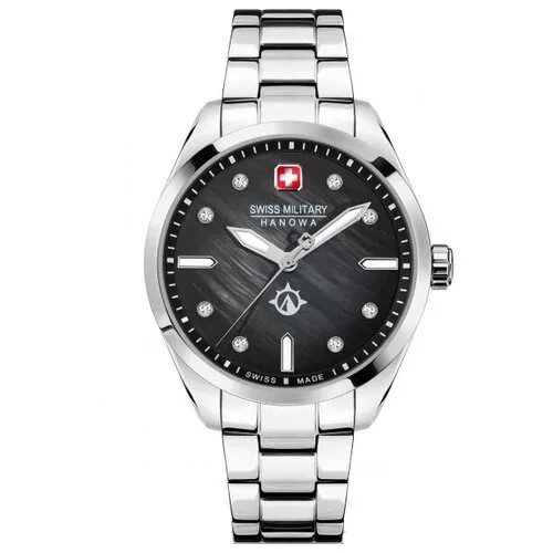 Наручные часы Swiss Military Hanowa Наручные часы Swiss Military Hanowa Land Mountain Crystal, серебряный, черный