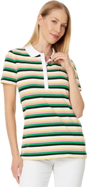 Поло Tommy Hilfiger Multi Color Striped Polo, цвет Black Multi