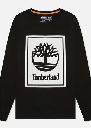 Мужской лонгслив Timberland Stack Logo, цвет чёрный, размер S