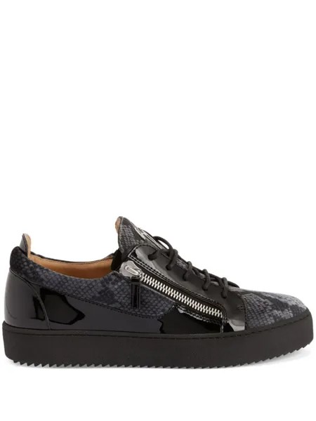 Giuseppe Zanotti кеды Frankie со змеиным принтом, черный